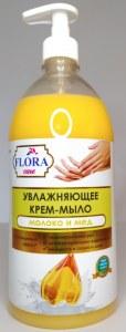 Изображение Мыло жидкое Flora Care Молоко и мед, 1л.