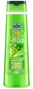 Изображение Шампунь ЧИСТАЯ ЛИНИЯ Сила и густота 2в1, 400мл.